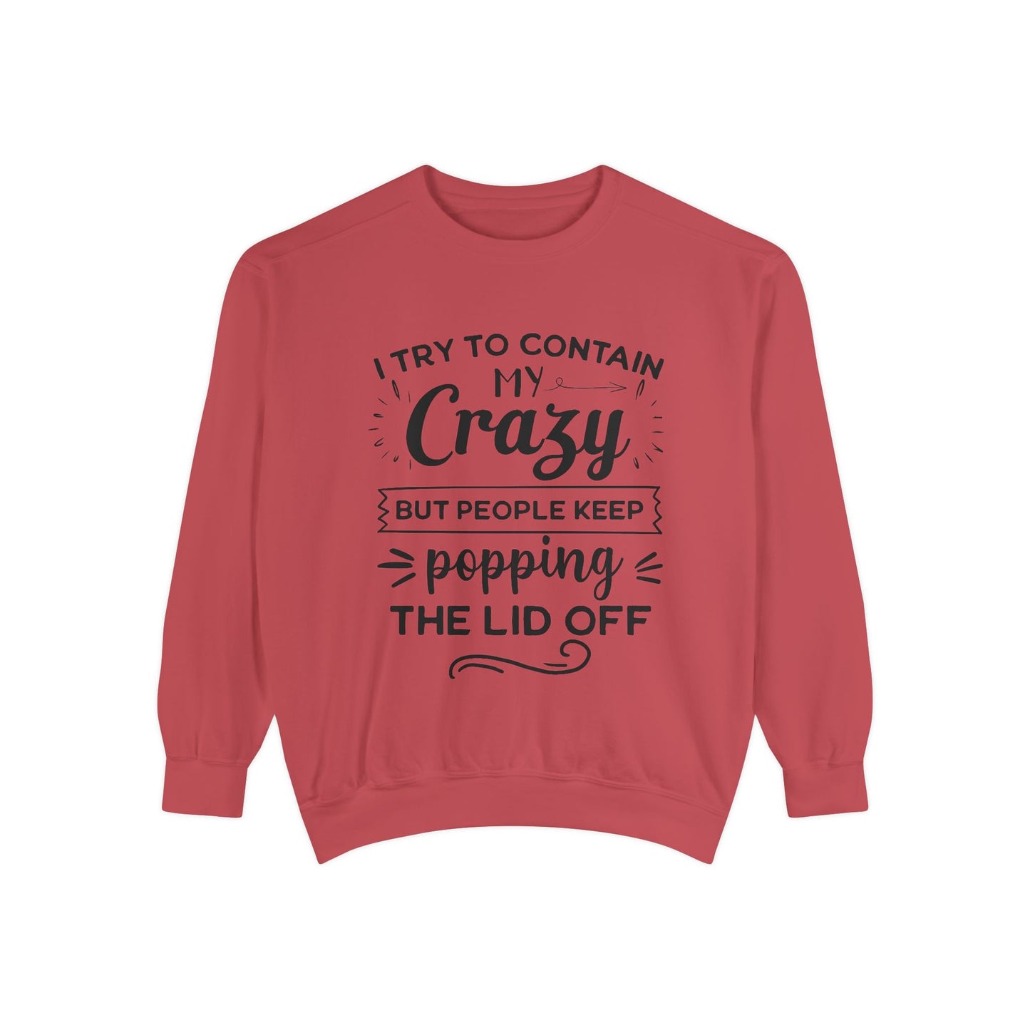 Funny Unisex Sweatshirt - 'I Try to Contain My Crazy'