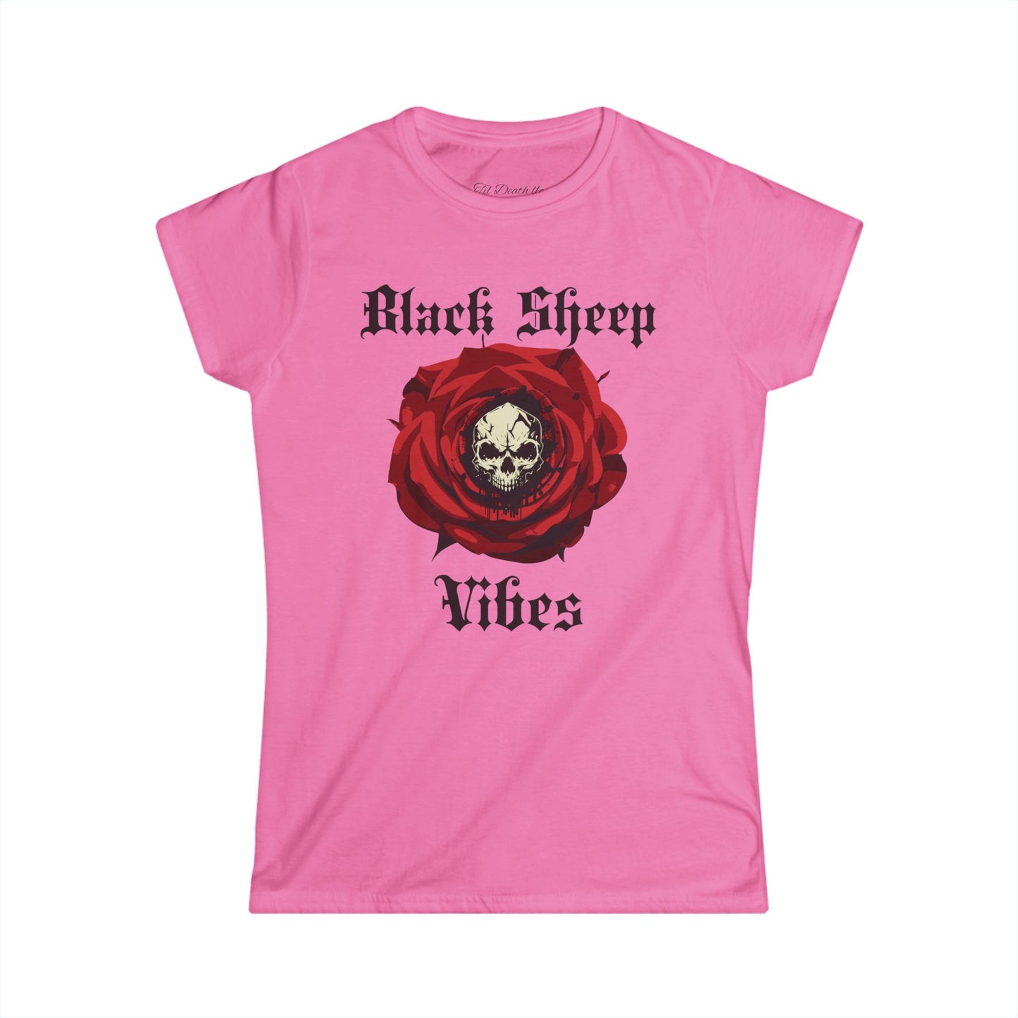 Black Sheep Vibes Women's Tee - Skull & Rose Graphic