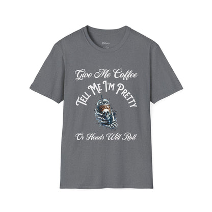 Coffee Lover T-Shirt - Give Me Coffee and Tell Me I'm Pretty