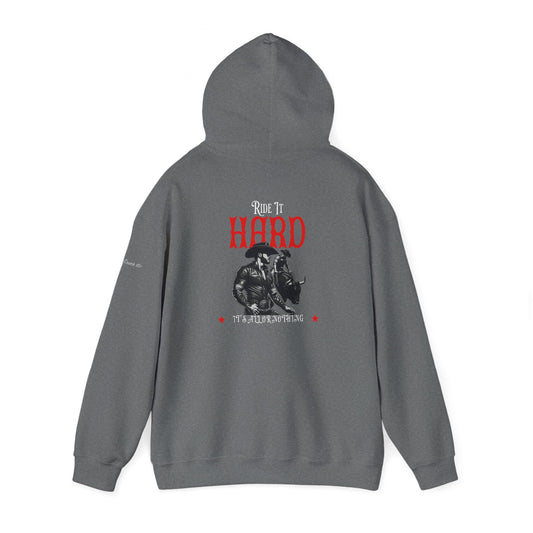 Unisex Heavy Blend Hooded Sweatshirt - "Ride It Hard" Graphic Design