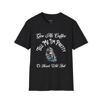 Coffee Lover T-Shirt - Give Me Coffee and Tell Me I'm Pretty