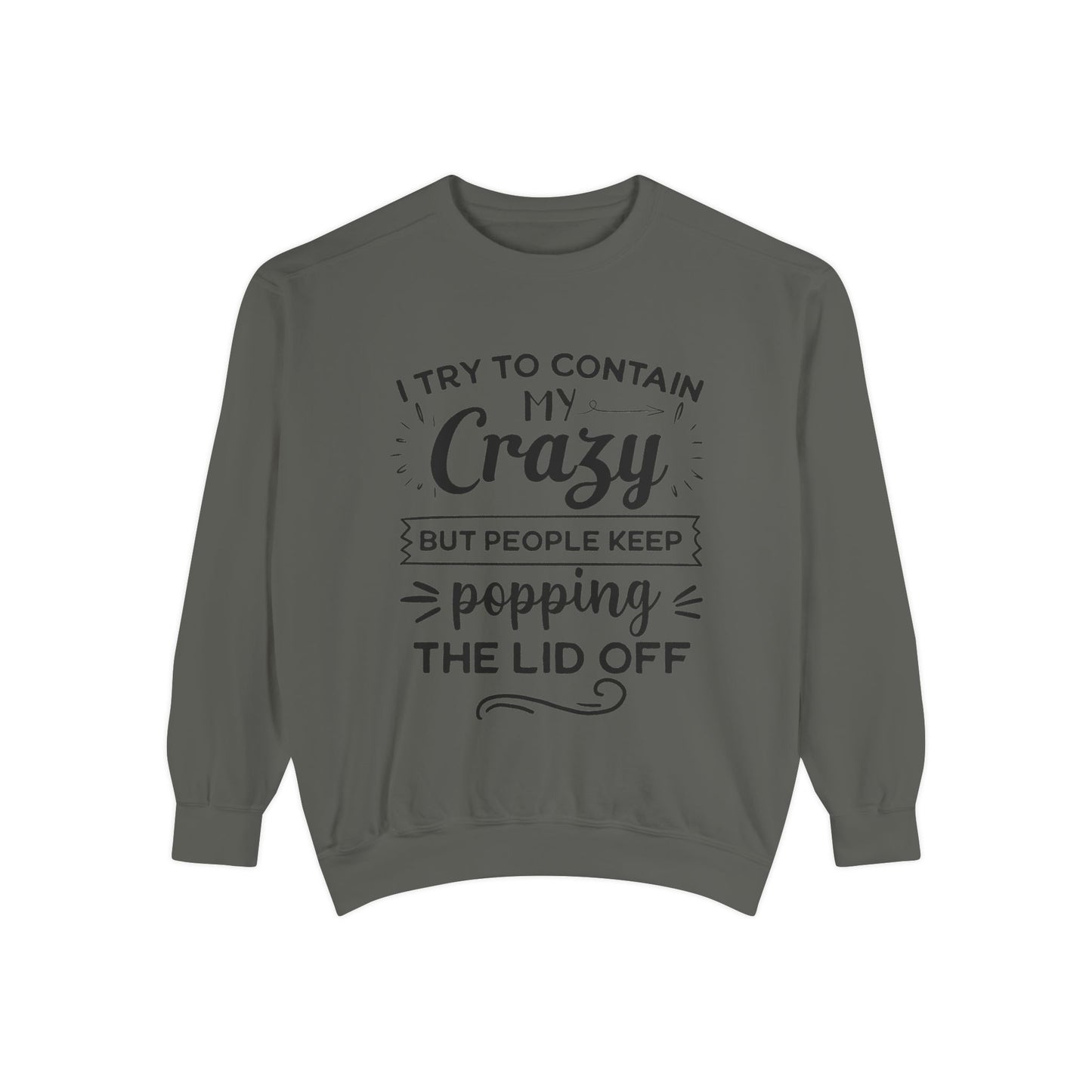 Funny Unisex Sweatshirt - 'I Try to Contain My Crazy'