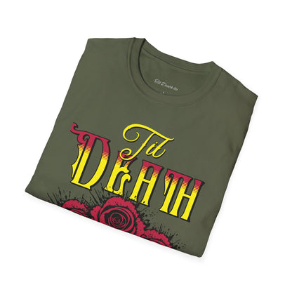 'Til Death with Bold Roses - Expressive Graphic Tee