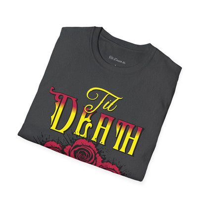 'Til Death with Bold Roses - Expressive Graphic Tee