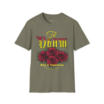 'Til Death with Bold Roses - Expressive Graphic Tee